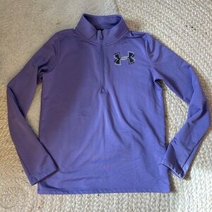 Under Armour purple youth L quarter zip long sleeve pullover girls